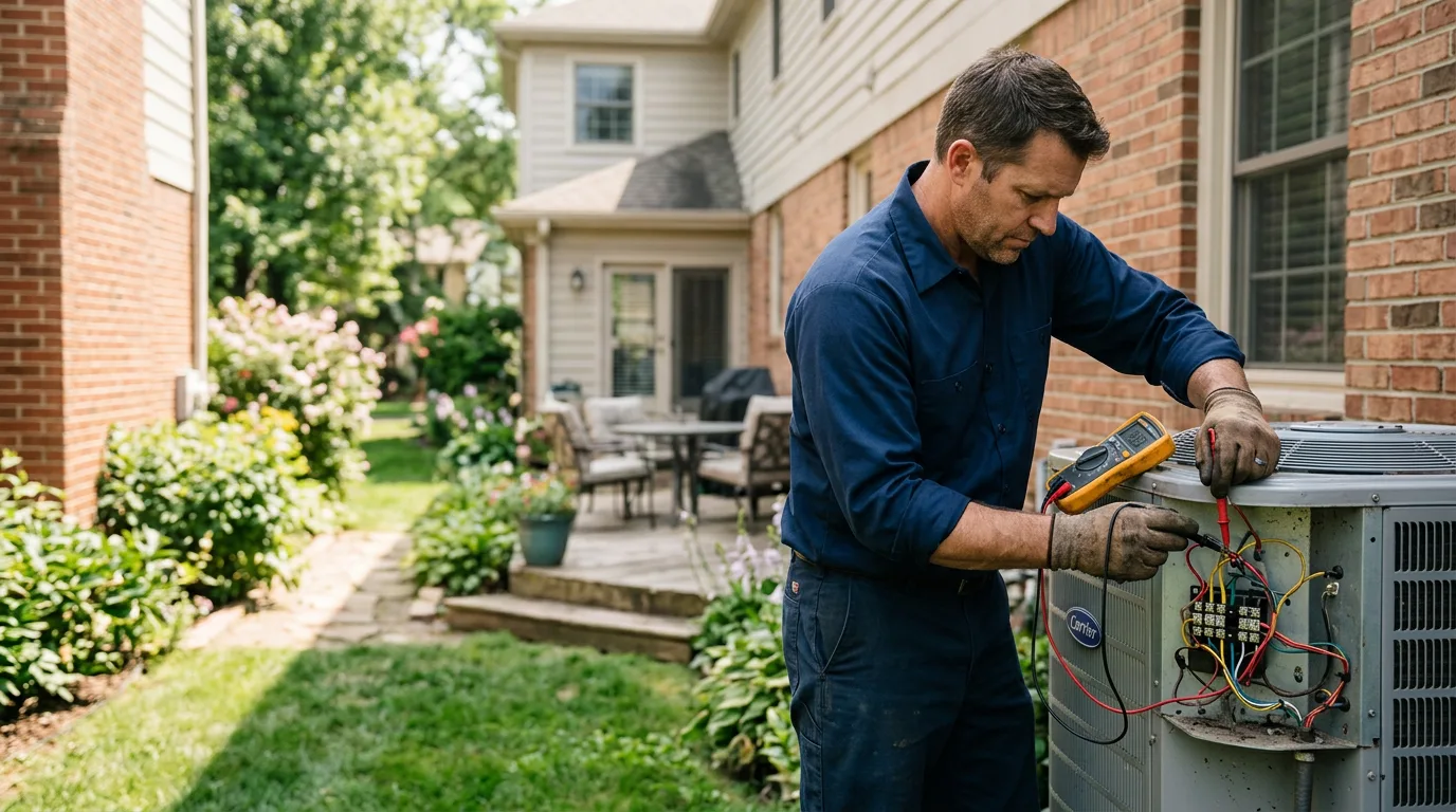 HVAC technician working near Kincaid, KS